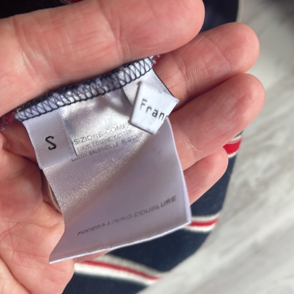 Balenciaga striped long sleeve polo shirt in navy, red, black and tan - small - Picture 8 of 12